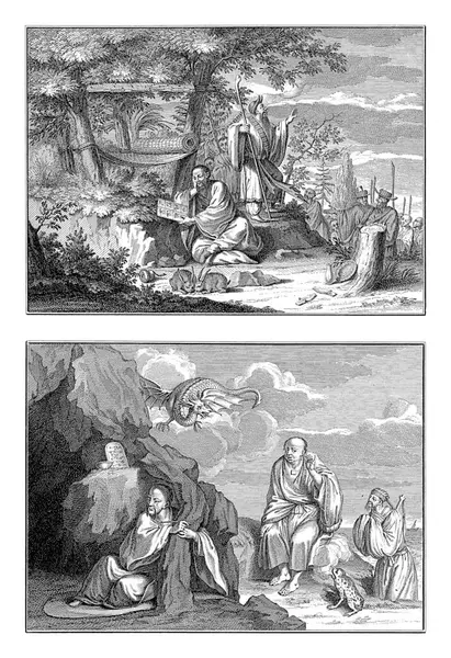 กมายากลและพ อมดชาวจ เบอร นาร คาร 1728 อมด วยน กมายากลและพ อมดชาวจ — ภาพถ่ายสต็อก