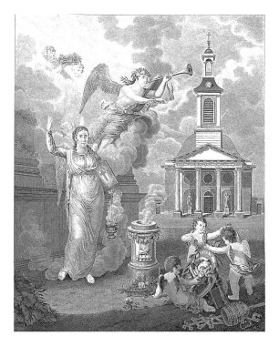 Lahey 'deki Sint-Willibrordus Kilisesi' nin kutsanması anıtı, 1823, D.A.M. Haatje Pieters Oosterhuis 'den sonra Sluyter (atfedilen).