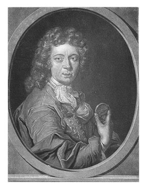 Christian Wermuth 'un portresi, Pieter Schenk (I), 1701 Madalya sahibi Christian Wermuth elinde madalyayla.