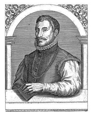 Janus Dousa 'nın portresi, Robert Boissard, 1597 - 1599, eski oyma..