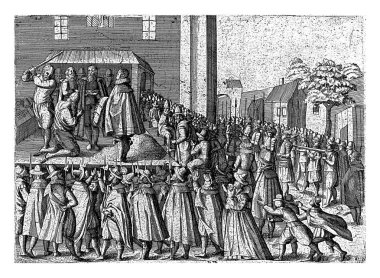 Johan van Oldenbarnevelt 'in infazı, 1619, Anonim, 1619 Lahey' deki Binnenhof 'da Johan van Oldenbarnevelt' in infazı 13 Mayıs 1619 tarihinde.