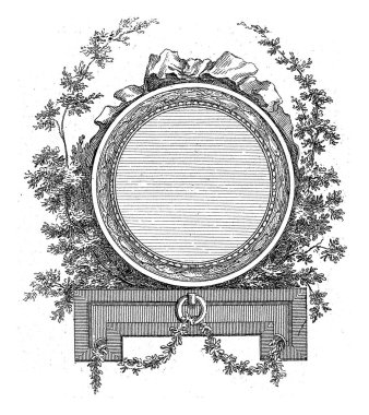 Dallarla çevrili bir madalyon, I. de Wit, 1777 Dallarla çevrili bir madalyon. Daha sonra başlık sayfasında Kartal ya da muzaffer erdem için kullanılır; oyun, 1777.