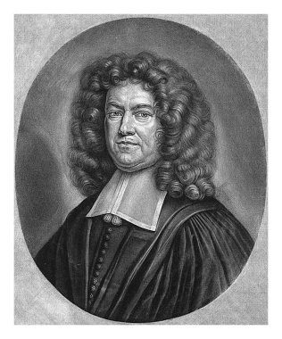 Petrus Dubois 'nın portresi, Jacob Gole, Bernard Vaillant' tan sonra, 1670 - 1724 Peter Du Bois, Amsterdam 'da Walloon ilahiyatçısı.