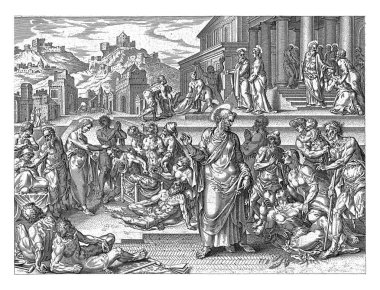 Peter, Philips Galle 'den sonra, Maarten van Heemskerck' ten sonra, 1646 'da ön planda havari Peter var. Etrafında hasta ve zapt edilmiş.