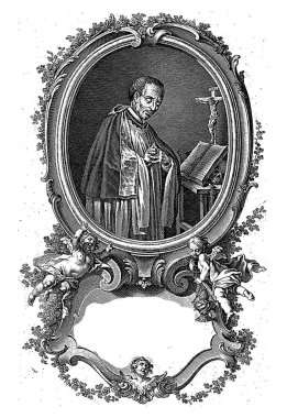 Joseph Oriol 'un portresi, Johann Esaias Nilson, 1731 - 1788, eski oyma..