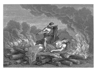 Mnester, 1791-1904 yılları arasında Bartolomeo Pinelli 'den sonra Agrippina Giuseppe Mochetti' nin cesedinin üzerinde intihar etti..