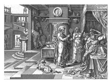 Peter Lydda 'da Eneas' ı iyileştirir, Philips Galle 'den sonra, Maarten van Heemskerck, 1646' dan sonra Havari Peter Lydda 'da felçli Eneas' ı iyileştirir. Onu kutsar ve yataktan kalkmasını emreder..