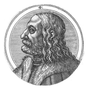 Albrecht Durer 'in portresi, Johannes Wierix, Lambertus Suavius' tan sonra, 1571, eski oyma..