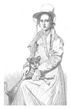 Henriette Ursula Claire Taurel 'in portresi, Edouard Taurel, Jean Auguste Dominique Ingres' in portresi, 1885 Henriette Ursula Claire Taurel 'in bir köpekle portresi..