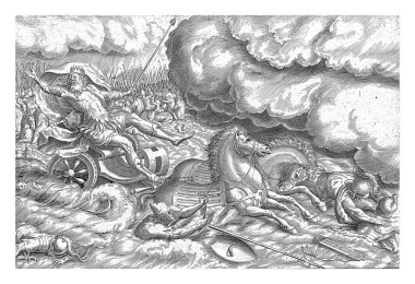 Mısır ordusu Kızıl Deniz 'i geçerken Musa suların tekrar akmasını sağlar. Firavun ve ordusunun geri kalanı bozguna uğradı ve boğuldular..