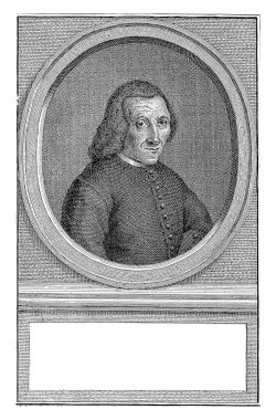 Hermanus Hermsen 'in portresi, Jacob Houbraken, Adriaan Boon' dan sonra, 1772 Hermanus Hermsen 'in sağındaki oval.