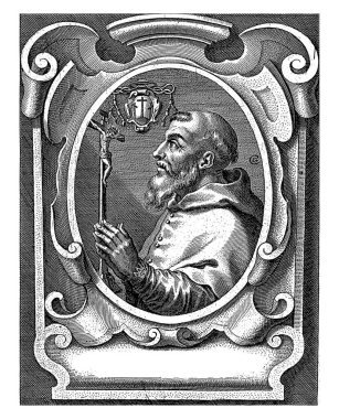 Aegidius Antonius Canisius 'un portresi, Cornelis Galle (I), Jacques Franckaert (II)' den sonra, 1636 Aegidius Antonius Canisius 'un süslemeli, oval çerçeveli portresi.
