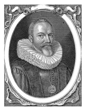 Johannes Meursius 'un portresi, Simon van de Passe, 1631 klasik ve tarihçi Johannes Meursius' un portresi, 52 yaşında. Leiden Üniversitesi ve Soro Üniversitesi 'nde profesördü..