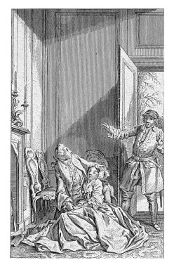 Sophia hizmetkar Jan Punt 'ın yardımıyla Hubert Francois Gravelot' tan sonra 1749 Sophia bayıldı ve bir hizmetçi onu kendine getirmeye çalışıyor..
