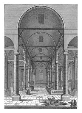 Amsterdam 'daki Zuiderkerk' in içi, güneye bakan Jan Goeree, 1680 - 1731 Amsterdam 'daki Zuiderkerk' in içi, güneye bakan. Ön planda kiliseye gidenler var..