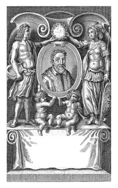 Torquato Tasso 'nun portresi, Crispijn van de Passe (II), 1658 yılında İtalyan şair Torquato Tasso' nun portresi. Apollo ve Minerva tarafından defne çelengi ile taçlandırıldı..