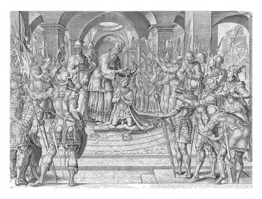 Jehoiada Joash 'ı, Harmen Jansz Muller' i Maarten van Heemskerck 'ten sonra 1585' te kutsadı. Başrahip Jehoiada Joash 'ın başına yağ döktü ve onu kral ilan etti..