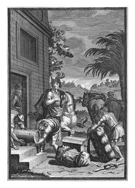 Mirasyedi Oğul Gerrit de Broen 'in (I) Gidişi, 1684 - 1740 yılları arasında müsrif evlat, mal varlığı ve mirasıyla birlikte ebeveynlik evinden ayrılır. Bir atın üstünde..