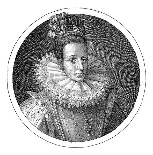 Isabella Clara Eugenian Muotokuva Espanjan Infante Crispijn Van Passe 1574 — kuvapankkivalokuva