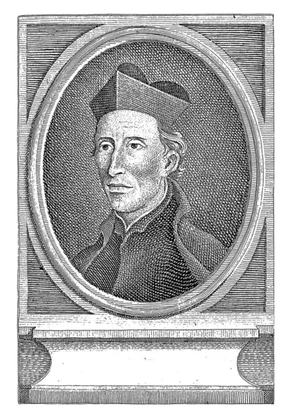 Portret Van Jurist Salvatore Corticelli Giovanni Tamburini 1758 Vintage Engraved — Stock Photo, Image