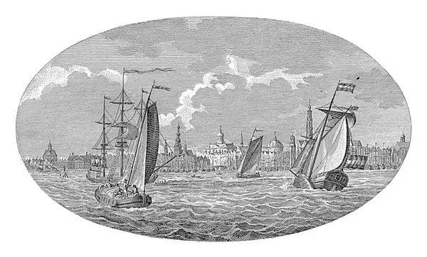 View Amsterdam Daniel Veelwaard 1776 1851 Vintage Engraved — Stock Photo, Image