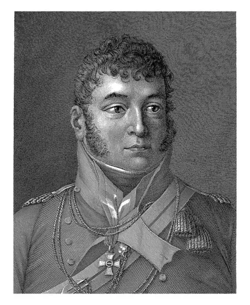 Portrait Carl Philipp Von Schwarzenberg Moritz Steinla 1822 Vintage Engraved — Stock Photo, Image