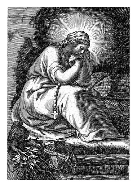 Saint Julia Eustochium Hermit Boetius Adamsz Bolswert Abraham Bloemaert 1590 — Stock Photo, Image