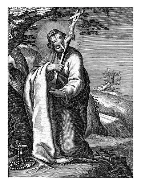Saint Domnina Syria Hermit Boetius Adamsz Bolswert Abraham Bloemaert 1590 — Stock Photo, Image