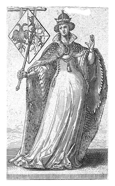 Портрет Маргариты Баварской Адриана Матэма 1620 Портрет Маргариты Баварской Стоящей — стоковое фото