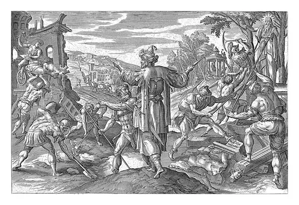 Hezekiah Has Idols Destroyed Maerten Vos 1585 King Hezekiah Orders — Stock Photo, Image