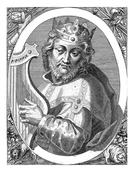 Rei David Como Dos Nove Heróis Willem Van Passe 1621 — Fotografia de Stock