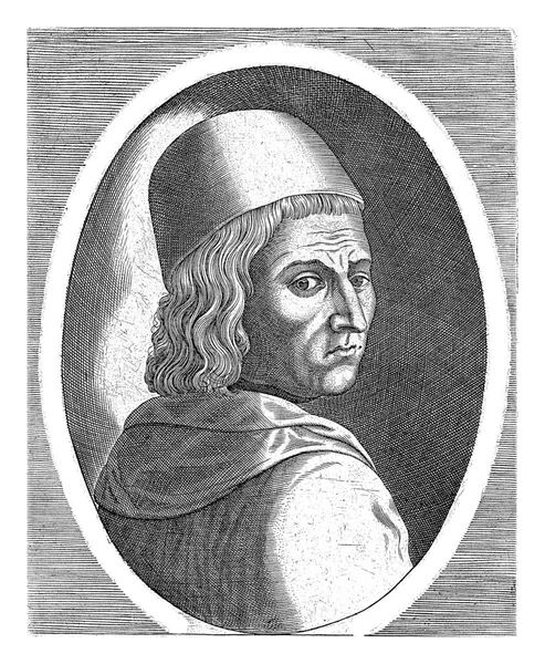 Portrait Marsilio Ficino Philips Galle Hieronymus Cock Giorgio Vasari 1572 — Stock Photo, Image