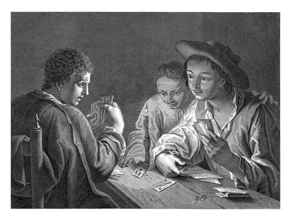 Jogadores Cartas Nicolo Cavalli Depois Francesco Maggiotto 1740 1822 Dois — Fotografia de Stock