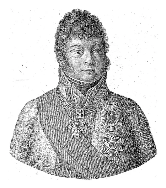 Portrait Charles Schwarzenberg Duke Krumau Philippus Velijn Marie Therese Noireterre — Stock Photo, Image
