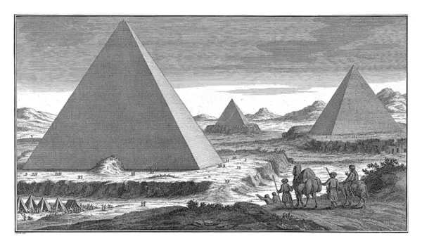 Landskap Med Tre Pyramider Jan Caspar Philips 1732 1733 Årgång — Stockfoto