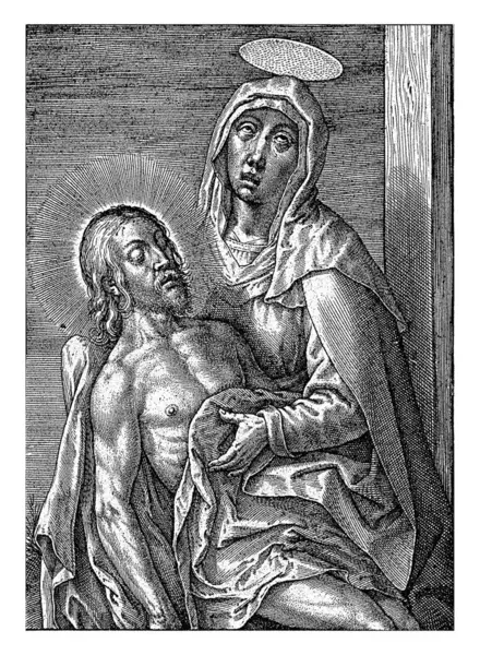 Pieta Hieronymus Wierix 1563 Vor 1619 Trauert Maria Den Toten — Stockfoto