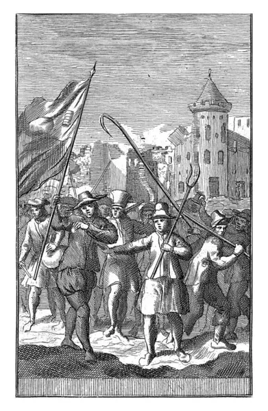 Revolt Cheese Bread People 1492 Pieter Van Den Berge 1700 — Stock Photo, Image