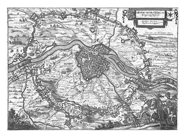 Siege of Maastricht, 1632, anonymous, after Claes Jansz. Visscher (II), 1632 Map of the siege of Maastricht by the State army under Stadtholder Frederik Hendrik.