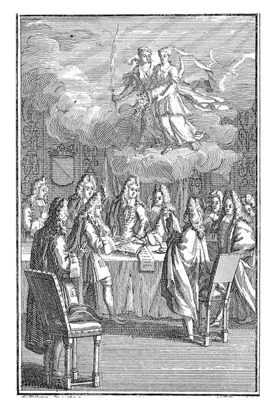 Treaty Utrecht 1713 Anna Folkema Jacob Folkema 1723 Allegorical Representation — Stock Photo, Image