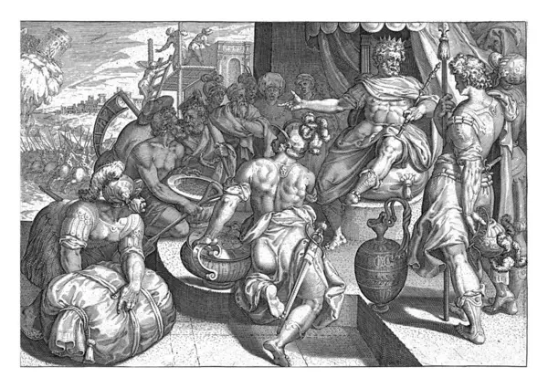 ザカリアス ドルンドは 1600年から1652年にかけてカレル ヴァン マンデルに続いて 王座に座る王に宝を持って来ました — ストック写真