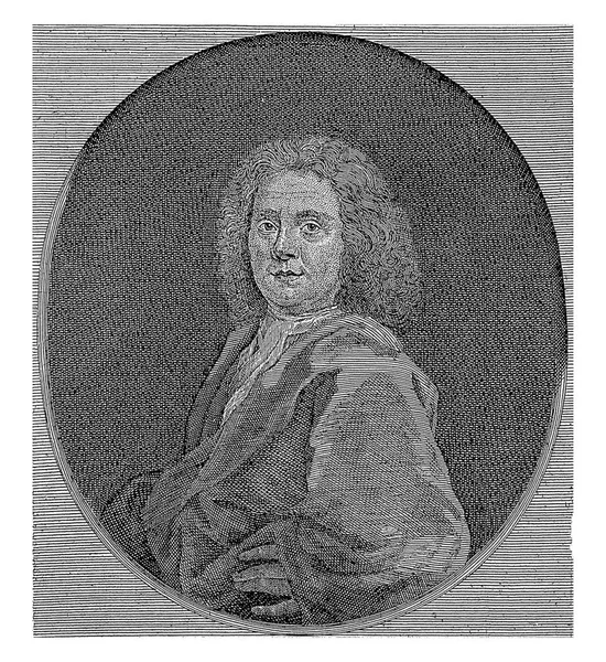 Hermanus Boerhave 'in portresi, Georg Paul Busch, 1716 - 1756, eski gravür..