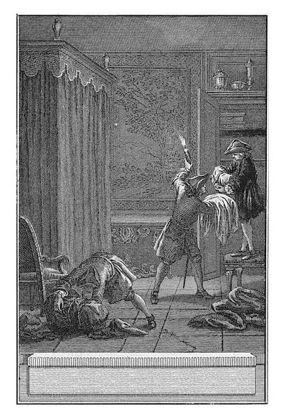 Couple Thief Reinier Vinkeles 1776 Three Men Move Things Bedroom — Stock Photo, Image