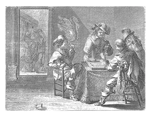Triktrak Playing Men Pieter Nolpe 1701 1709 Table Duke Marlborough — Stock Photo, Image