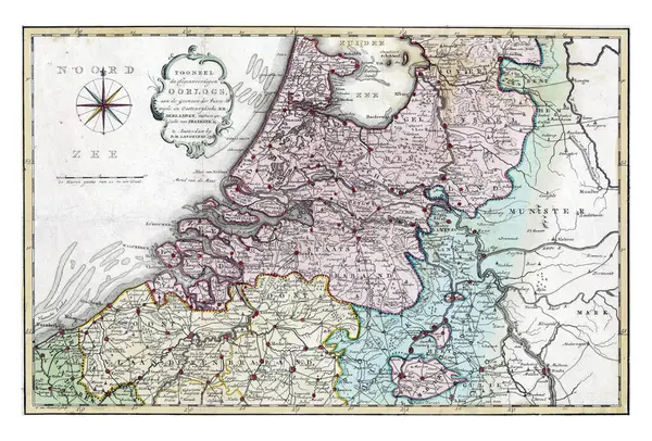 Map Theatre War Austrian Netherlands 1794 Cornelis Van Baarsel 1794 — Stock Photo, Image