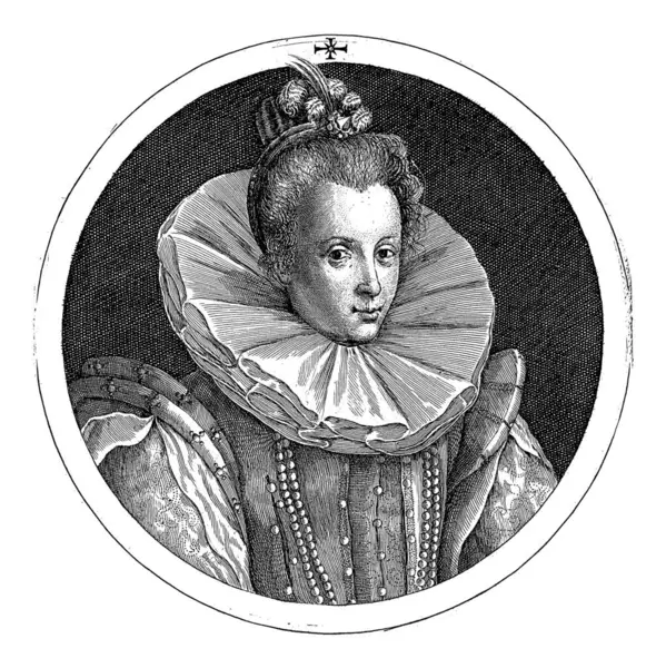 Porträtt Elizabeth Van Pallandt Grevinnan Culemborg Crispijn Van Passe 1574 Stockbild