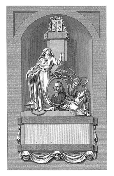 迪德里希 迪曼纪念馆 Theodoor Koning 继Pieter Wagenaar 1783年 牧师约翰 迪德里希 迪曼的葬礼纪念馆 免版税图库照片