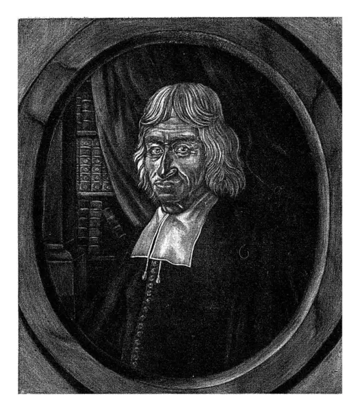 バルタザール ベッカーの肖像画 Van Beughen 1694 バルタザール ベッカーの60歳の肖像画 彼はアムステルダムの牧師であり手紙の男だった ロイヤリティフリーのストック画像