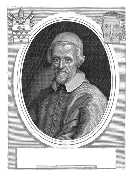 フラミニオ タハ枢機卿の肖像画 ジャック ブロンドー ジョヴァンニ マリア モランディ 1682年 1698年ヴィンテージ彫刻 ロイヤリティフリーのストック画像