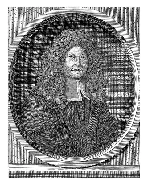 外科医生菲利普 凡尔欣的画像 浸礼会 伯特勒姆 1696 1721年外科医生菲利普 凡尔欣在椭圆形框中的画像 图库图片
