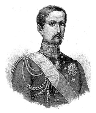 Savoy-Carignano 'dan Ferdinand Maria' nın portresi, Luigi Mantovani, 1848, eski oyma..
